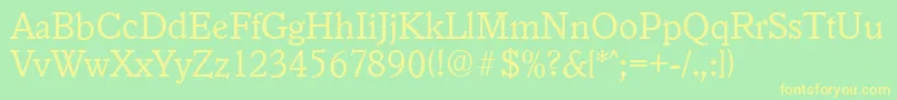 GranadaserialLightRegular Font – Yellow Fonts on Green Background