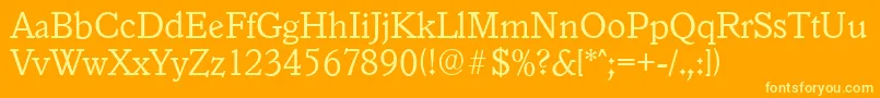 フォントGranadaserialLightRegular – オレンジの背景に黄色の文字