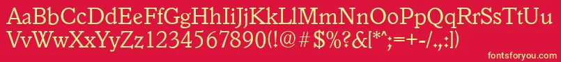 GranadaserialLightRegular Font – Yellow Fonts on Red Background