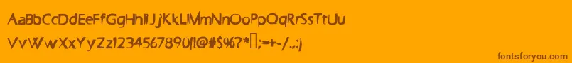 Faster-fontti – ruskeat fontit oranssilla taustalla