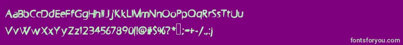 Faster-fontti – vihreät fontit violetilla taustalla