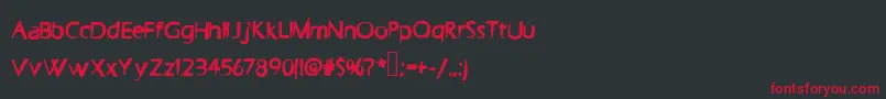 フォントFaster – 黒い背景に赤い文字
