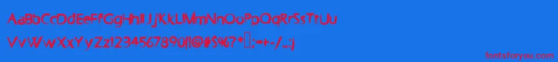 Faster Font – Red Fonts on Blue Background