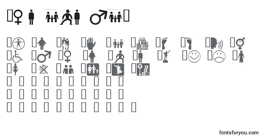 Шрифт Wmpeople1 – алфавит, цифры, специальные символы
