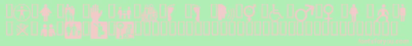 Wmpeople1 Font – Pink Fonts on Green Background