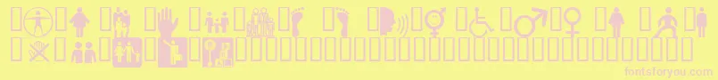 Wmpeople1 Font – Pink Fonts on Yellow Background