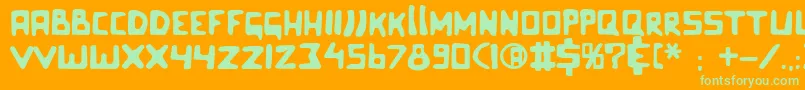 Celluloidbliss Font – Green Fonts on Orange Background