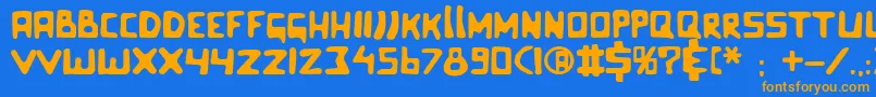 Celluloidbliss Font – Orange Fonts on Blue Background