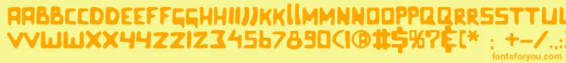Celluloidbliss Font – Orange Fonts on Yellow Background