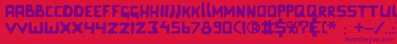 フォントCelluloidbliss – 赤い背景に紫のフォント