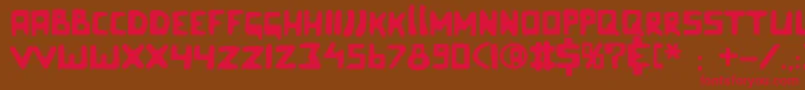 フォントCelluloidbliss – 赤い文字が茶色の背景にあります。