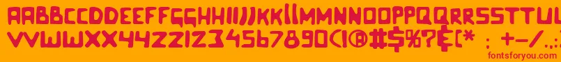 フォントCelluloidbliss – オレンジの背景に赤い文字