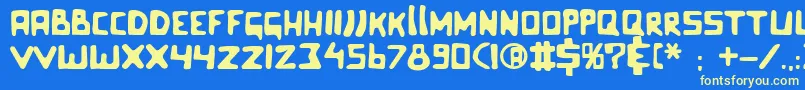 Celluloidbliss Font – Yellow Fonts on Blue Background