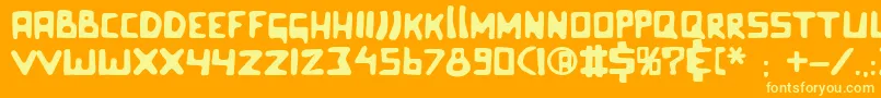 Celluloidbliss Font – Yellow Fonts on Orange Background
