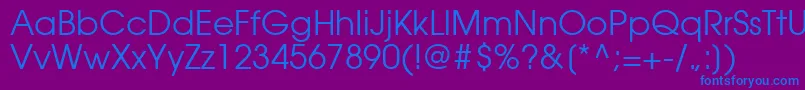 フォントItcAvantGardeCeGothicBook – 紫色の背景に青い文字