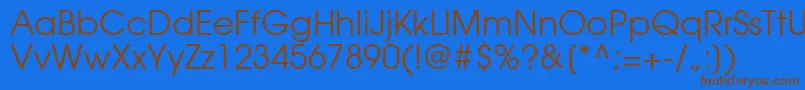 フォントItcAvantGardeCeGothicBook – 茶色の文字が青い背景にあります。