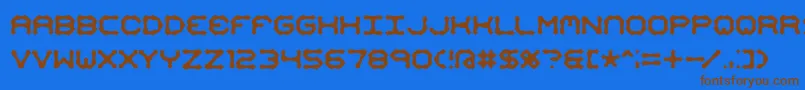フォントMimaalt2 – 茶色の文字が青い背景にあります。