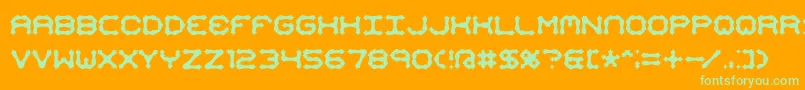 Mimaalt2-Schriftart – Grüne Schriften auf orangefarbenem Hintergrund