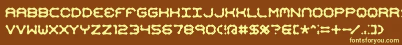 Mimaalt2-Schriftart – Gelbe Schriften auf braunem Hintergrund