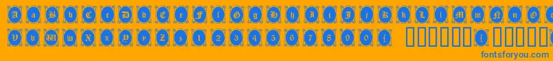 Lookingglass Font – Blue Fonts on Orange Background