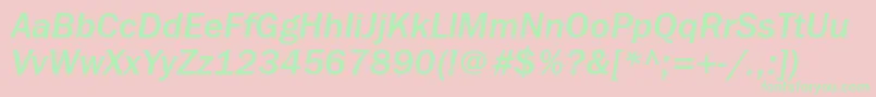 FranklingothmediumbttItalic Font – Green Fonts on Pink Background