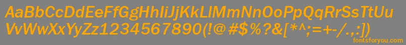 FranklingothmediumbttItalic Font – Orange Fonts on Gray Background