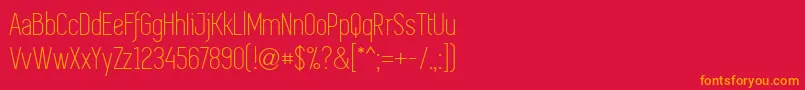 フォントSimplifica – 赤い背景にオレンジの文字