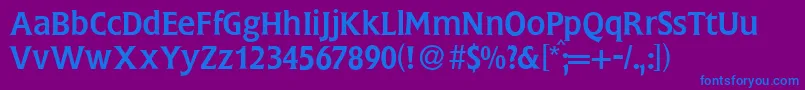 FlemingRegular Font – Blue Fonts on Purple Background