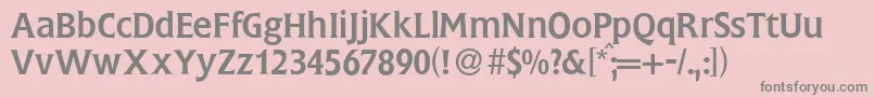Weitere Informationen zur FlemingRegular-Schriftart FlemingRegular-Schriftart – Graue Schriften auf rosa Hintergrund