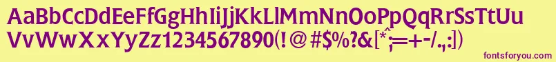 FlemingRegular Font – Purple Fonts on Yellow Background