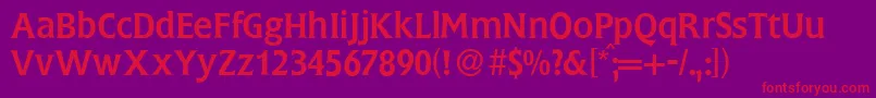 FlemingRegular Font – Red Fonts on Purple Background