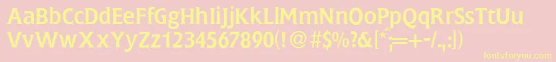 FlemingRegular Font – Yellow Fonts on Pink Background