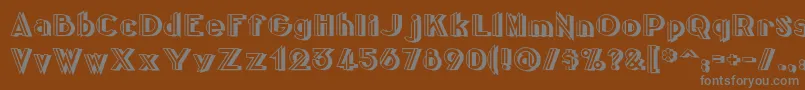 フォントCentreclawsbeam – 茶色の背景に灰色の文字