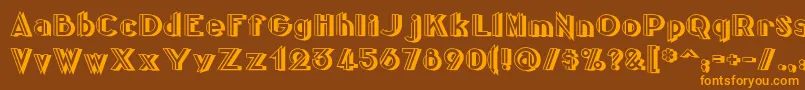 Centreclawsbeam Font – Orange Fonts on Brown Background