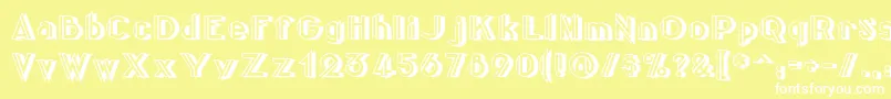 Centreclawsbeam Font – White Fonts on Yellow Background