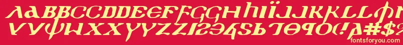 Holyv2ei Font – Yellow Fonts on Red Background