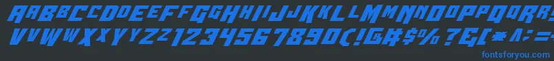 WhiskeyBravoVictor Font – Blue Fonts on Black Background