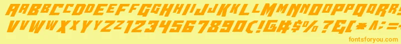 WhiskeyBravoVictor Font – Orange Fonts on Yellow Background