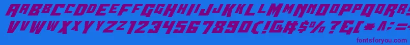 WhiskeyBravoVictor Font – Purple Fonts on Blue Background