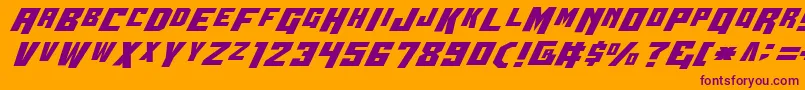 WhiskeyBravoVictor Font – Purple Fonts on Orange Background