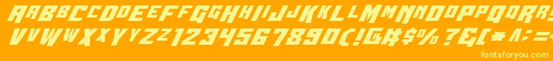 WhiskeyBravoVictor Font – Yellow Fonts on Orange Background