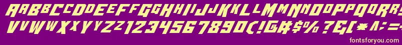 WhiskeyBravoVictor Font – Yellow Fonts on Purple Background