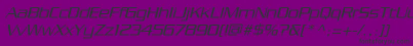 フォントPfstargateOblique – 紫の背景に黒い文字