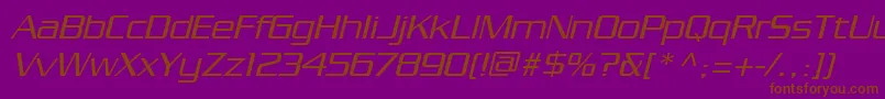 PfstargateOblique Font – Brown Fonts on Purple Background