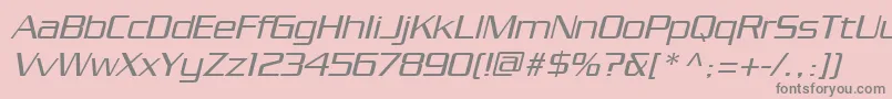 フォントPfstargateOblique – ピンクの背景に灰色の文字