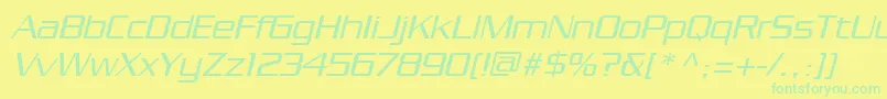 PfstargateOblique Font – Green Fonts on Yellow Background