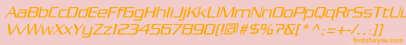 PfstargateOblique Font – Orange Fonts on Pink Background
