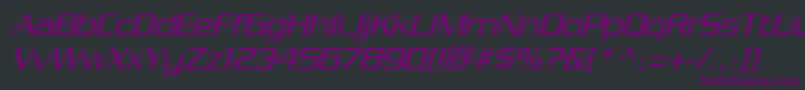 PfstargateOblique Font – Purple Fonts on Black Background