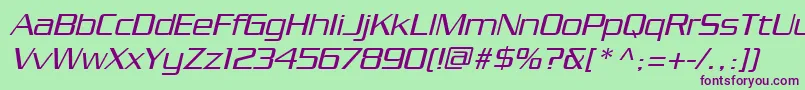 Шрифт PfstargateOblique – фиолетовые шрифты на зелёном фоне
