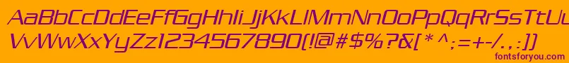 PfstargateOblique Font – Purple Fonts on Orange Background